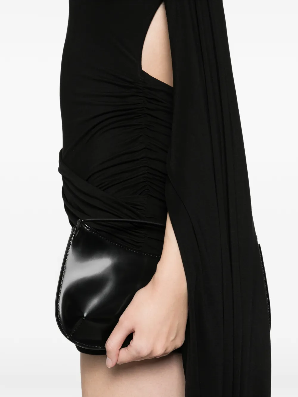 Axel 113 Luna Draped Mini Dress In Black