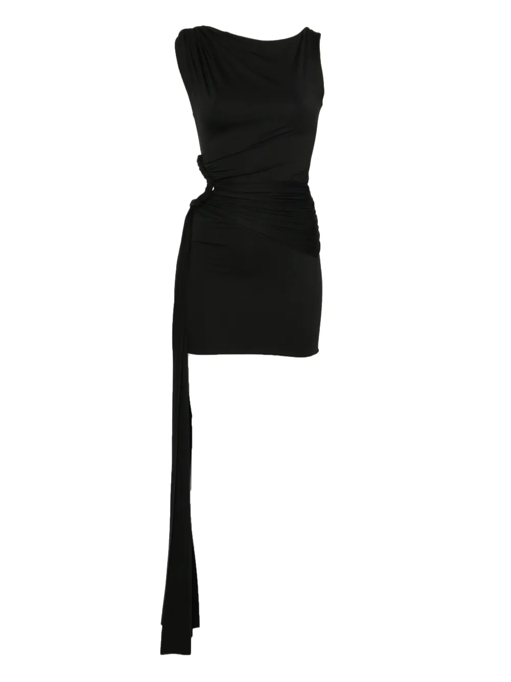 Axel 113 Tyla Asymmetric-neck Mini Dress In Black