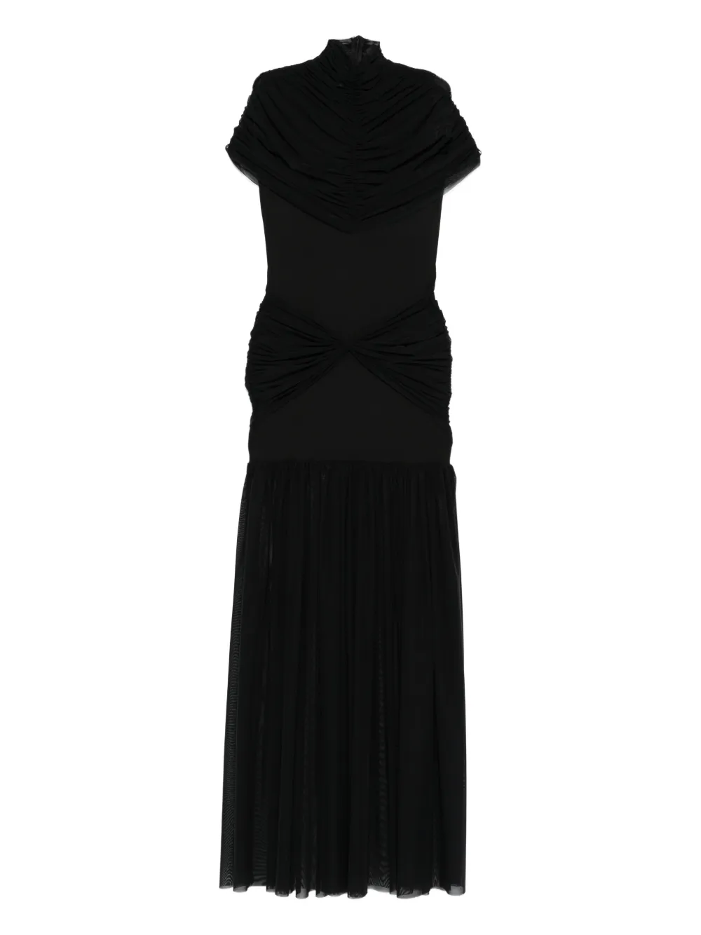 AXEL 113 Gace ruched mesh maxi dress | negro | Image 1