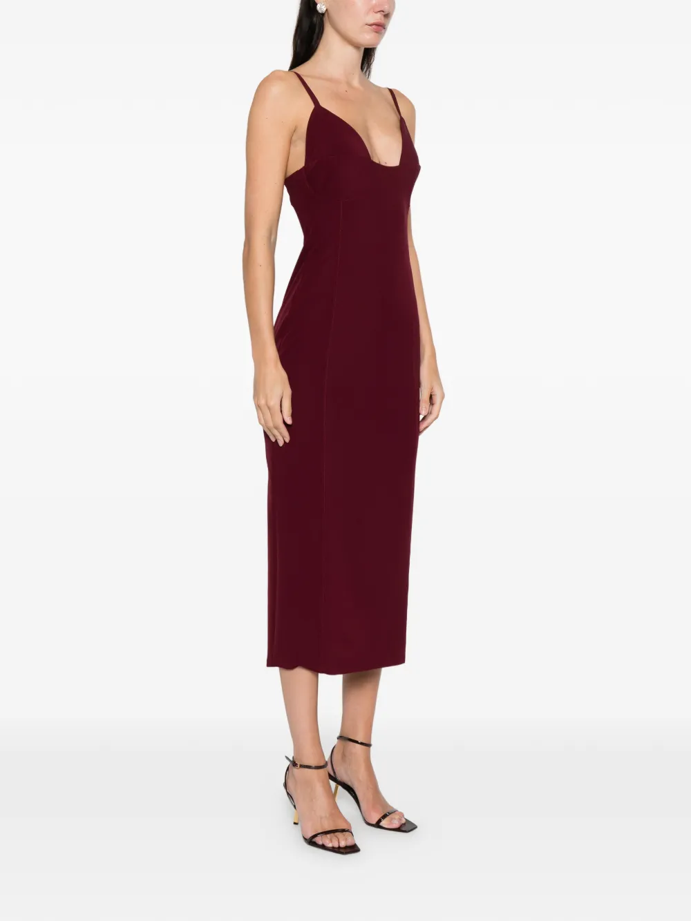 Axel 113 Tess Spaghetti-strap Midi Dress In Red