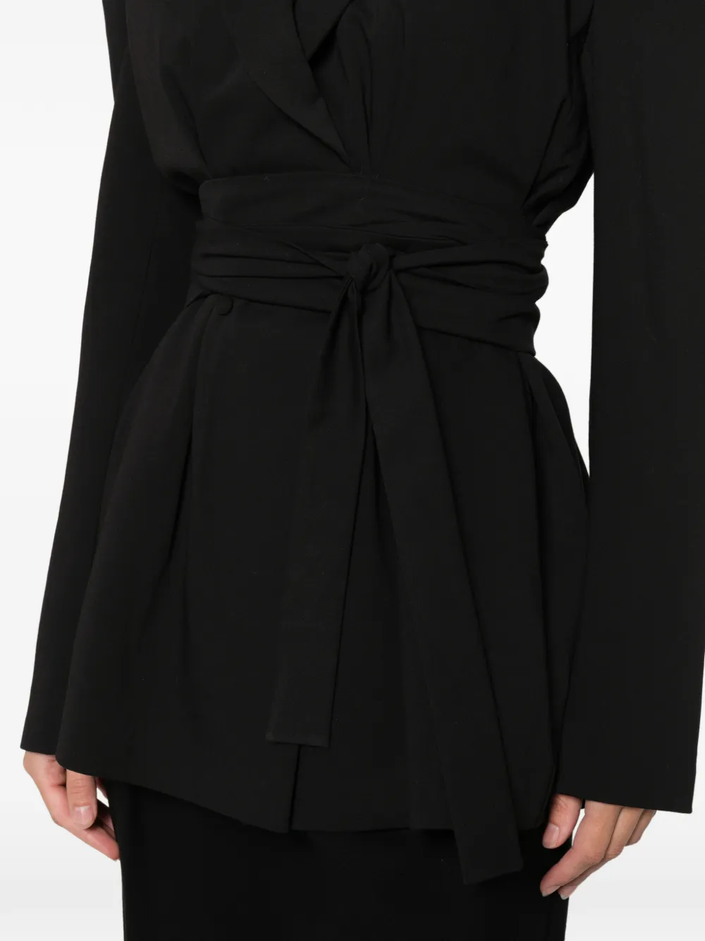 Axel 113 Jacqueline Belted Cinched Blazer In Black