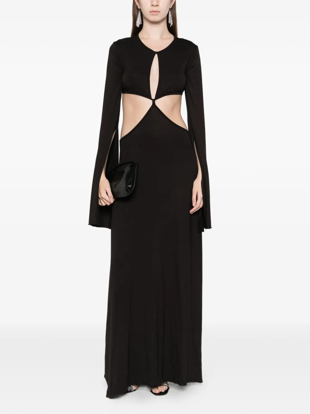 Axel 113 Sunset Cut-out Maxi Dress In Black