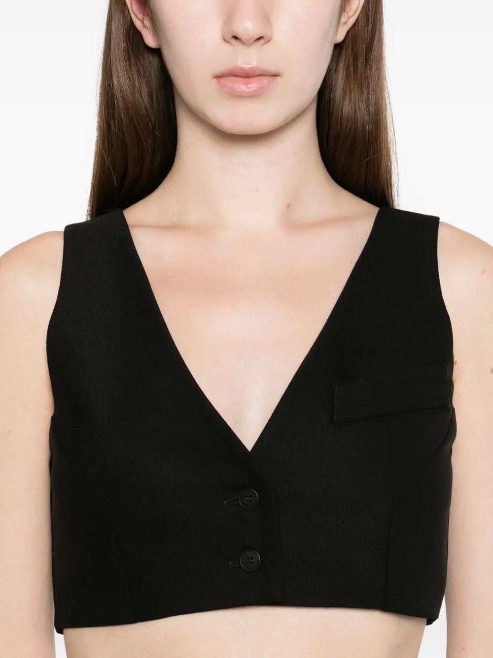 Medeea Button Pocket Vest In Multi