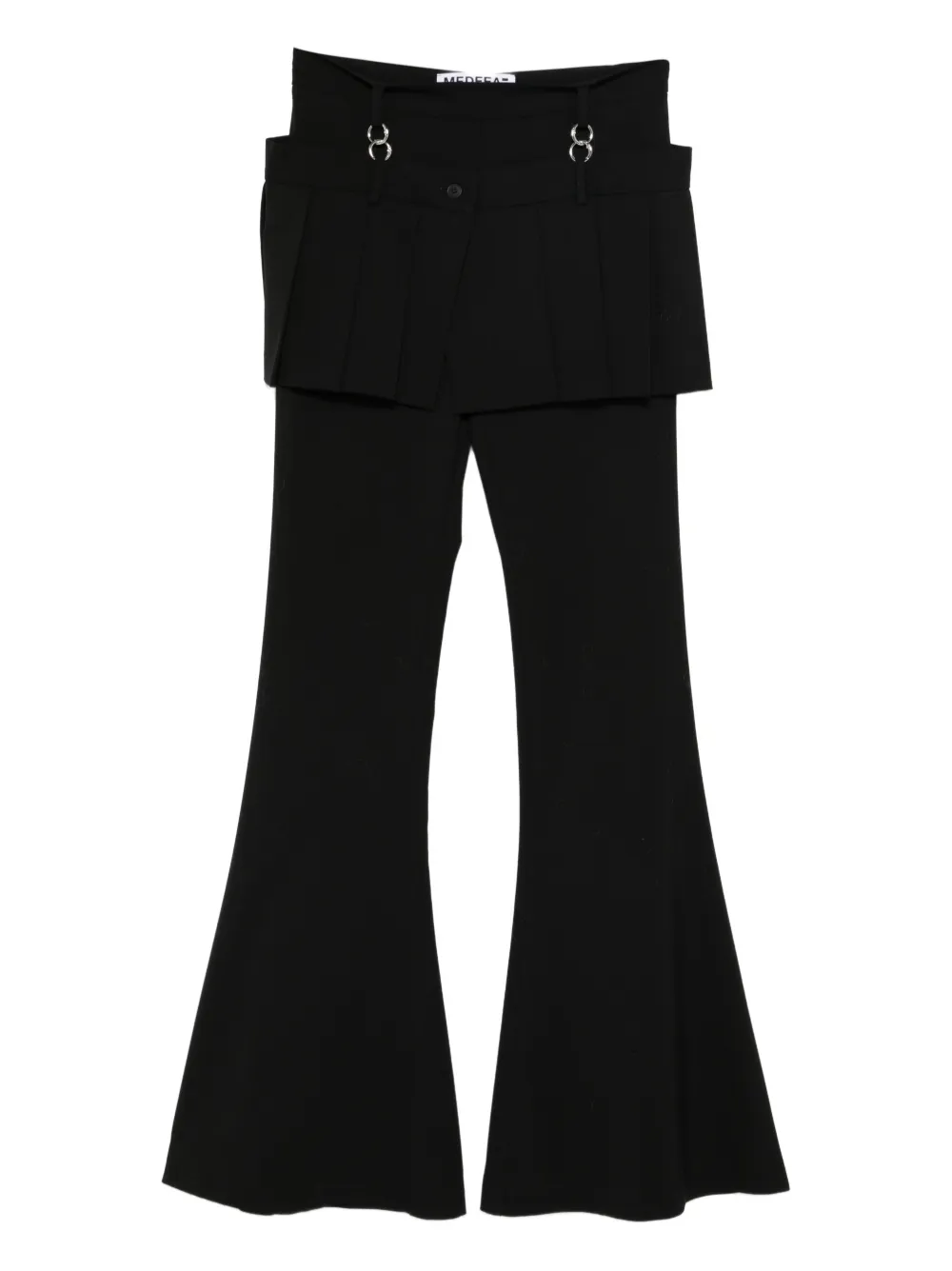 Medeea Detachable Skirt Flared Trousers In Black