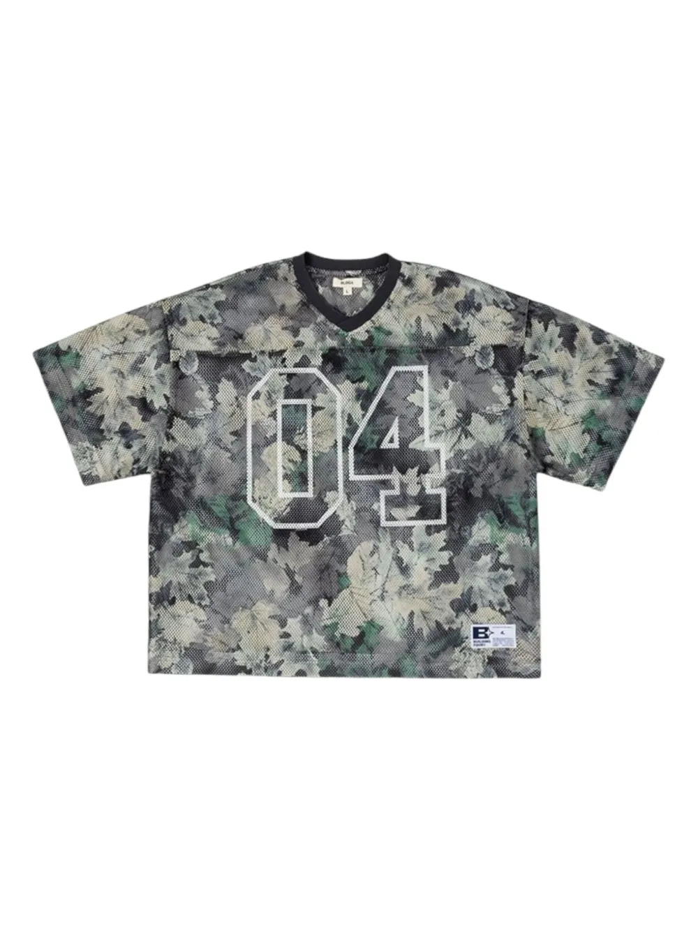 Bldg4 Leaf-print T-shirt In Gray