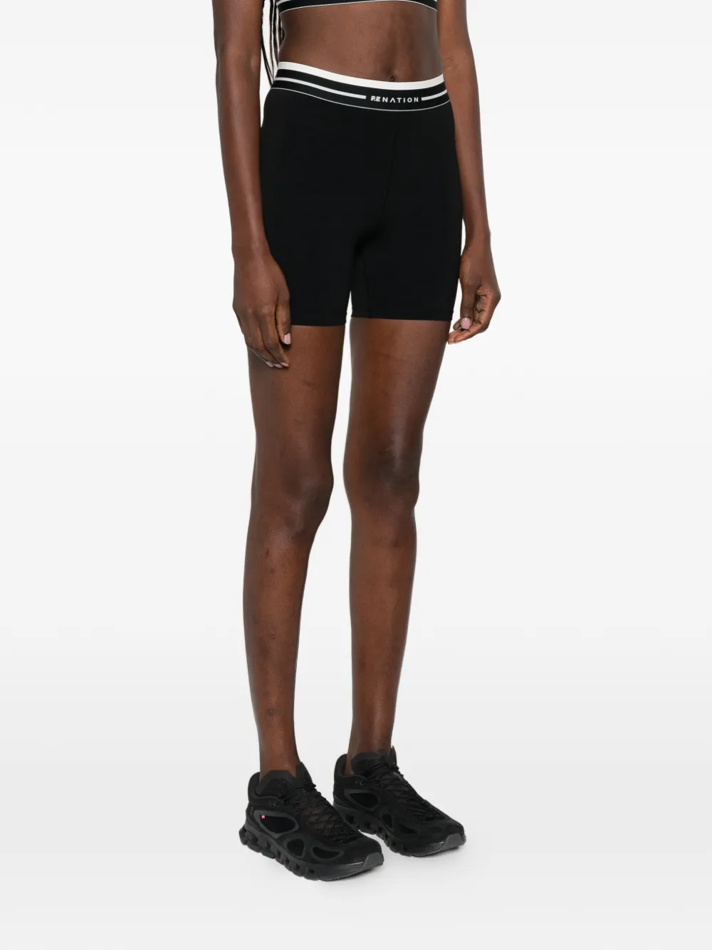 P.E Nation Avant gestreepte shorts Zwart