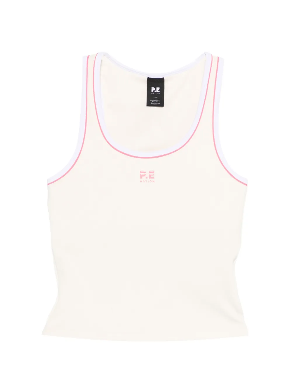 P.E Nation logo-detail ribbed tank top - Nude