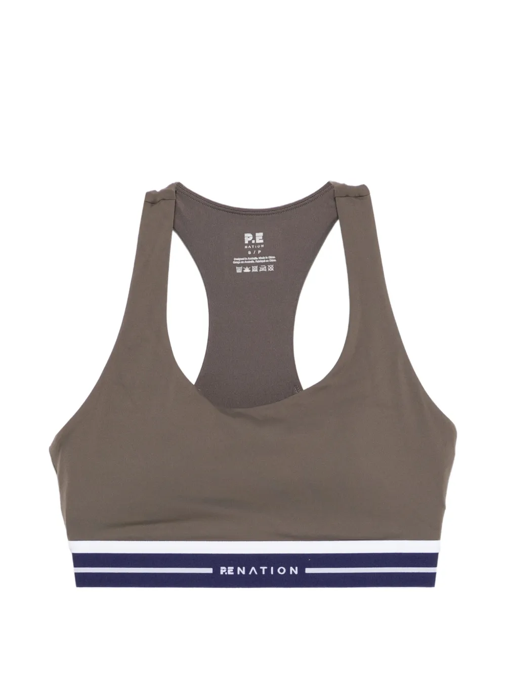 P.E Nation Avant striped sports bra - Marrone
