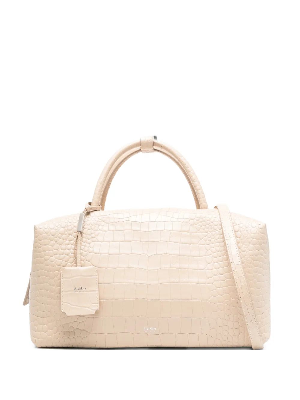 Max Mara Borsa tote Maxholdall con effetto coccodrillo - Toni neutri