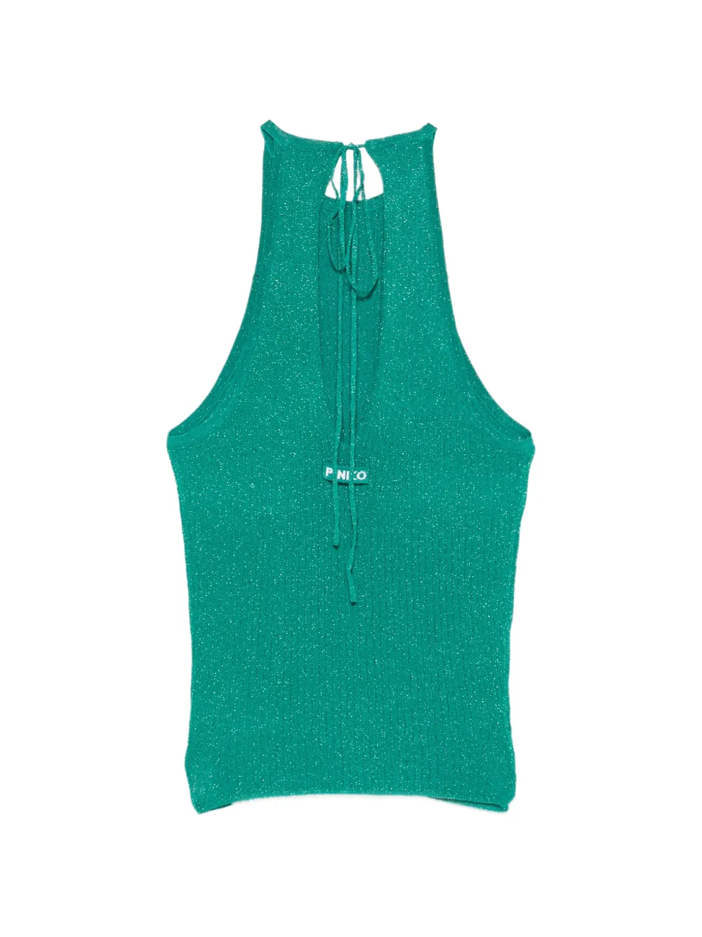 PINKO Linum gebreide tanktop met gestrikte hals Groen