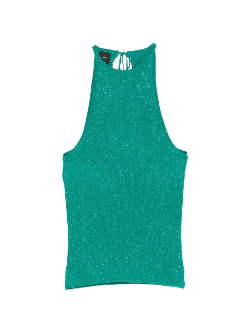 PINKO Linum tie-neck knit tank top - Verde