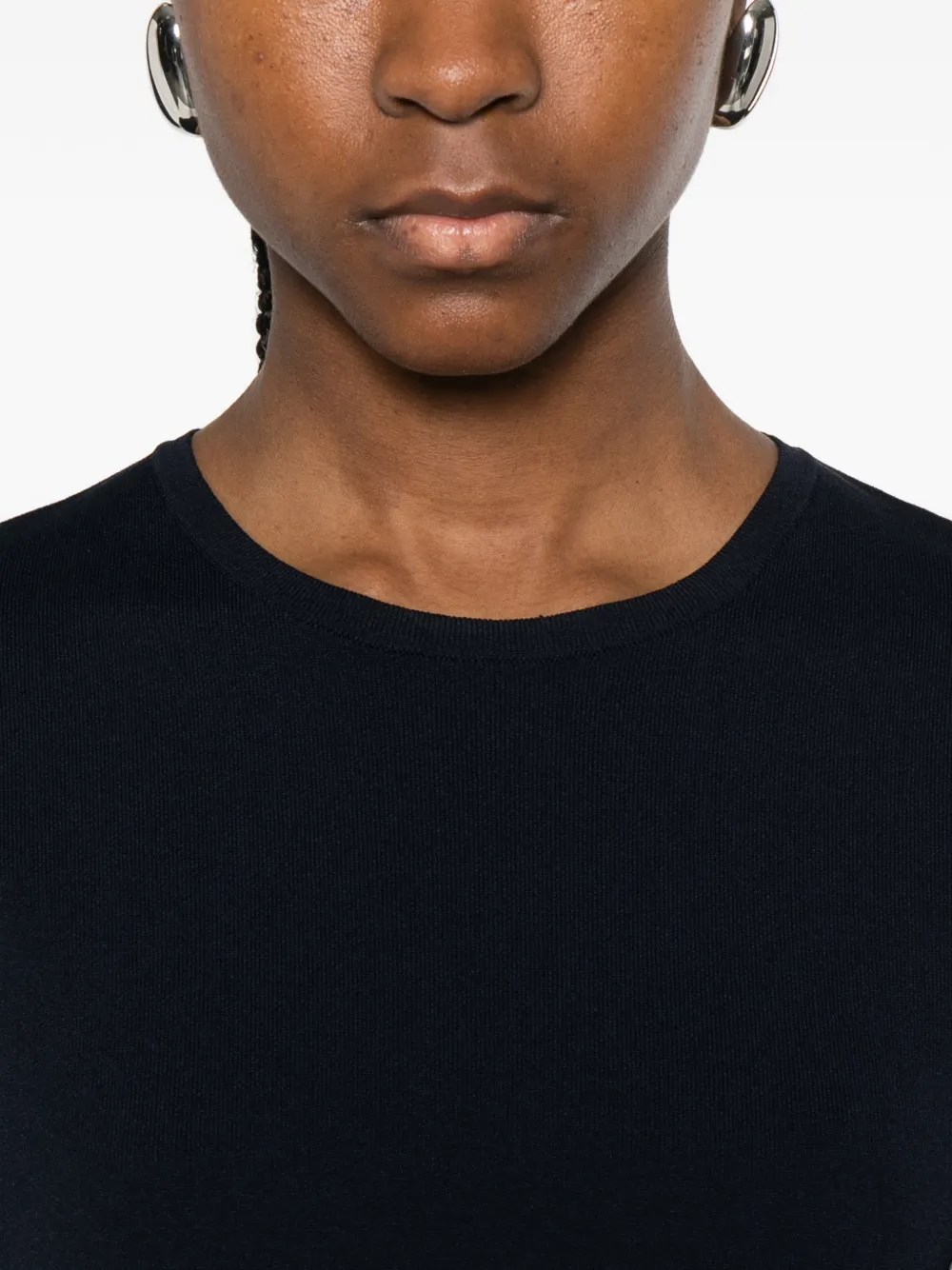 Max Mara Mxpfaida top met ronde hals en korte mouwen Blauw