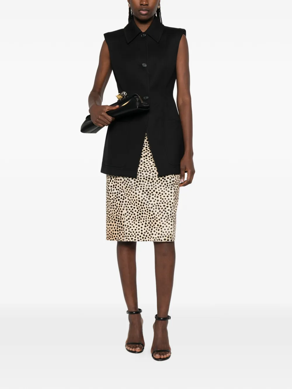 Sportmax Spxgabarra mouwloos gilet met knoop Zwart