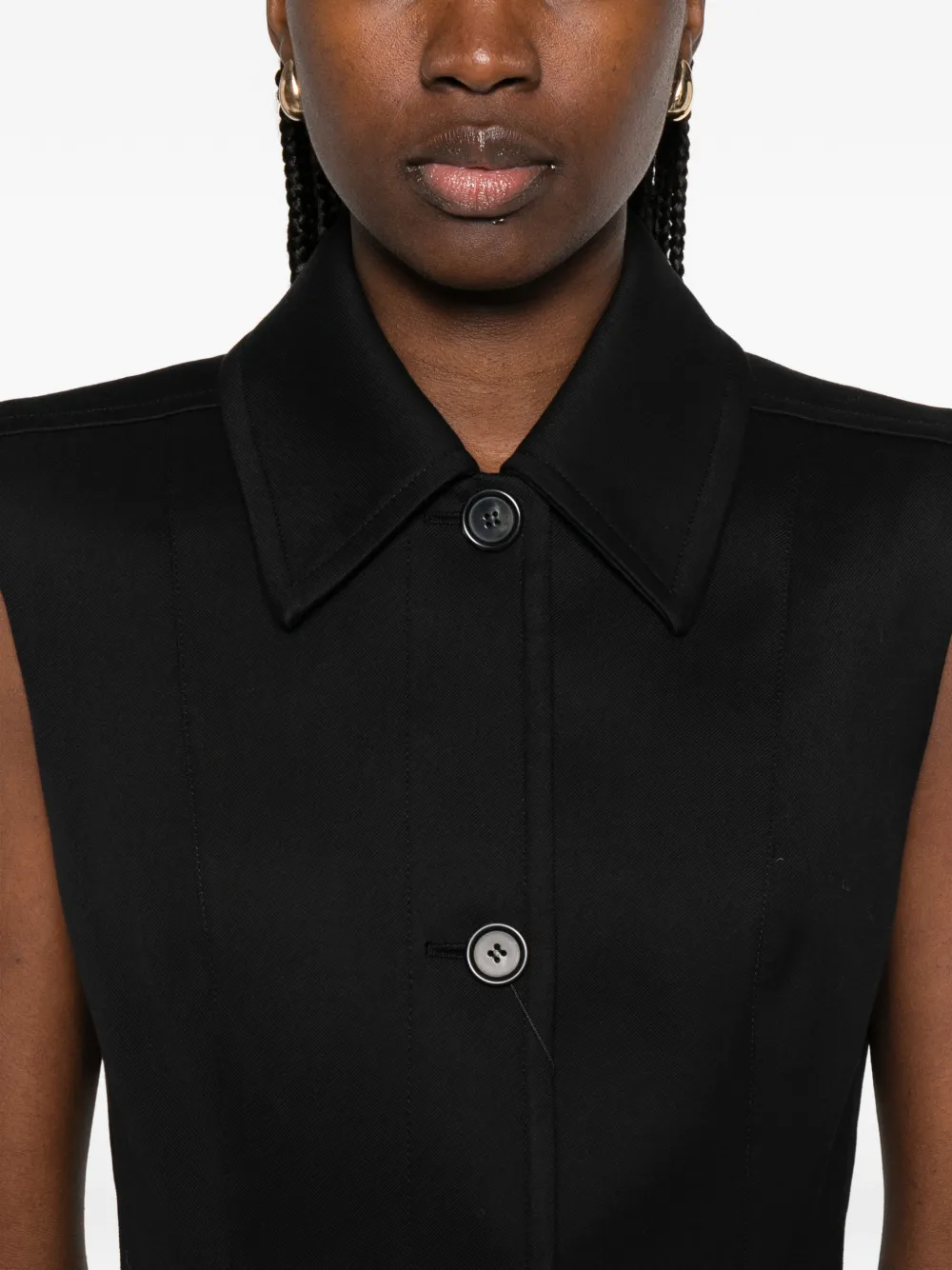 Sportmax Spxgabarra mouwloos gilet met knoop Zwart