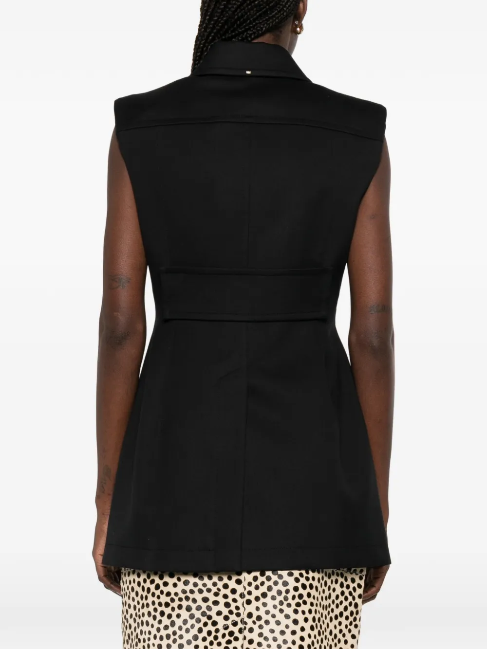 Sportmax Spxgabarra mouwloos gilet met knoop Zwart
