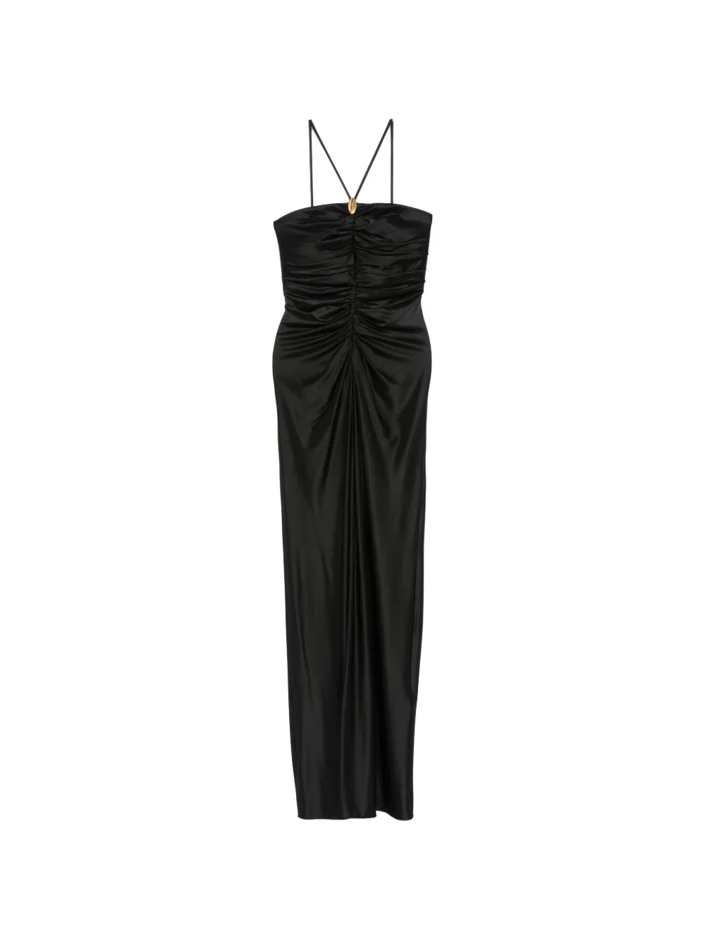 Max Mara Oggetti ruched square-neck maxi dress - Black