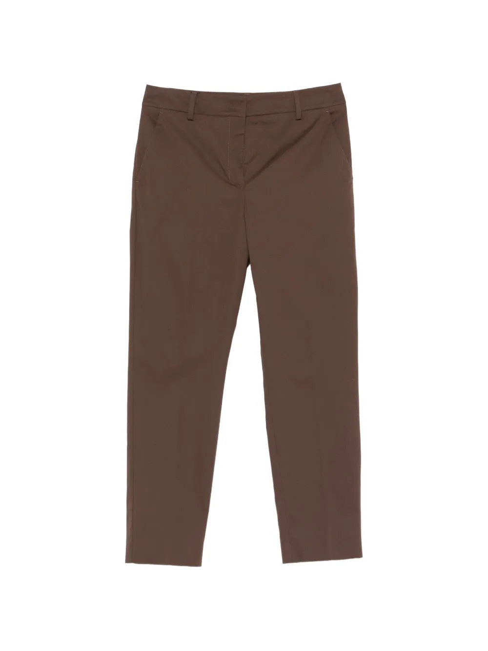 Weekend Max Mara Cropped Cigarette Trousers In Brown