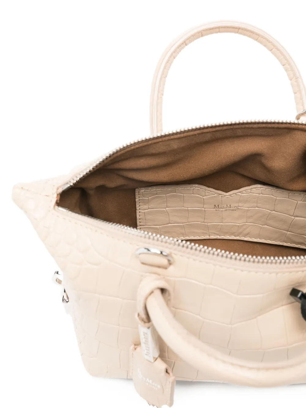 Max Mara Mxaholdalls top-handle croco-effect Mini Bag | Neutrals