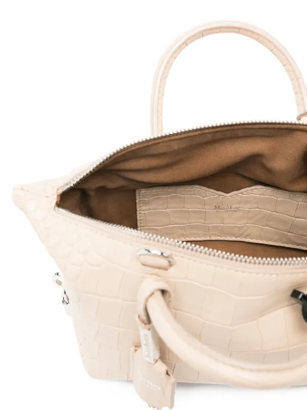 Max Mara Mxaholdalls top-handle croco-effect Mini Bag | Neutrals