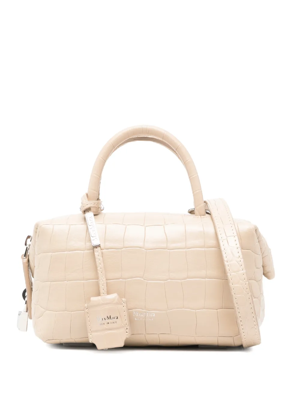Max Mara Mxaholdalls top-handle croco-effect mini bag - Toni neutri