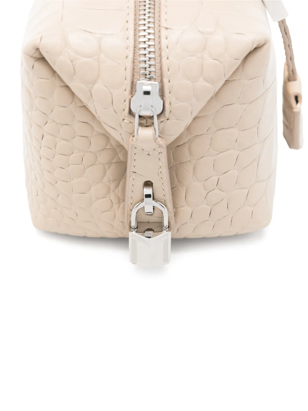 Max Mara Mxaholdalls mini-tas met krokodillen-reliëf en handgreep Beige