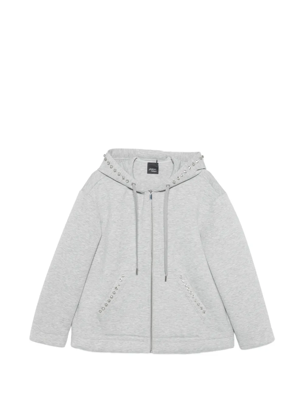 Marina Rinaldi embellished hooded jacket - Grigio