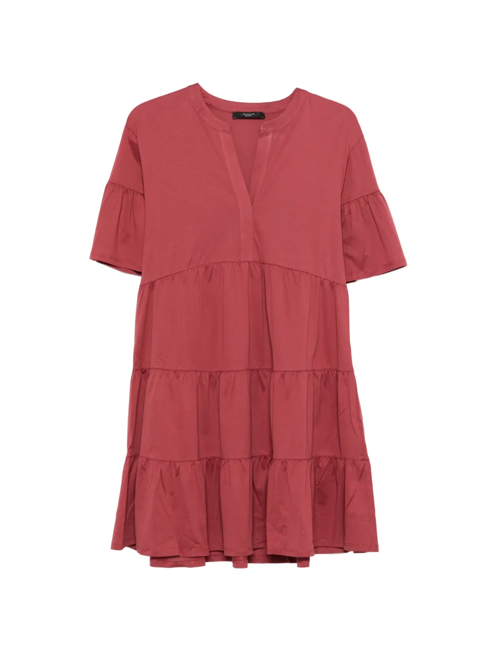 Weekend Max Mara Wkdsaggina ruffled V-neck mini dress - Rosso