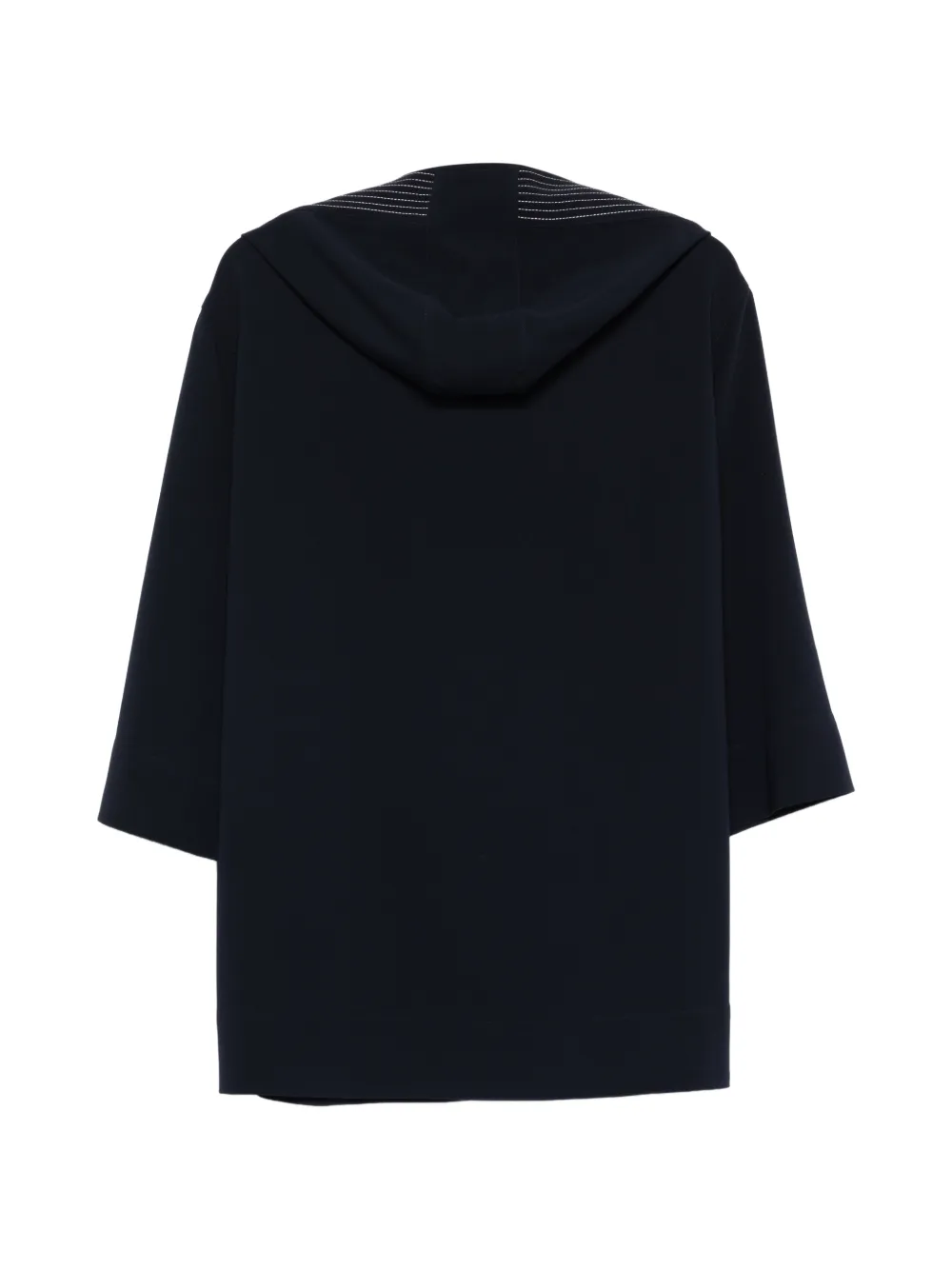  Marina Rinaldi Striped Hooded Blouse - Blue 