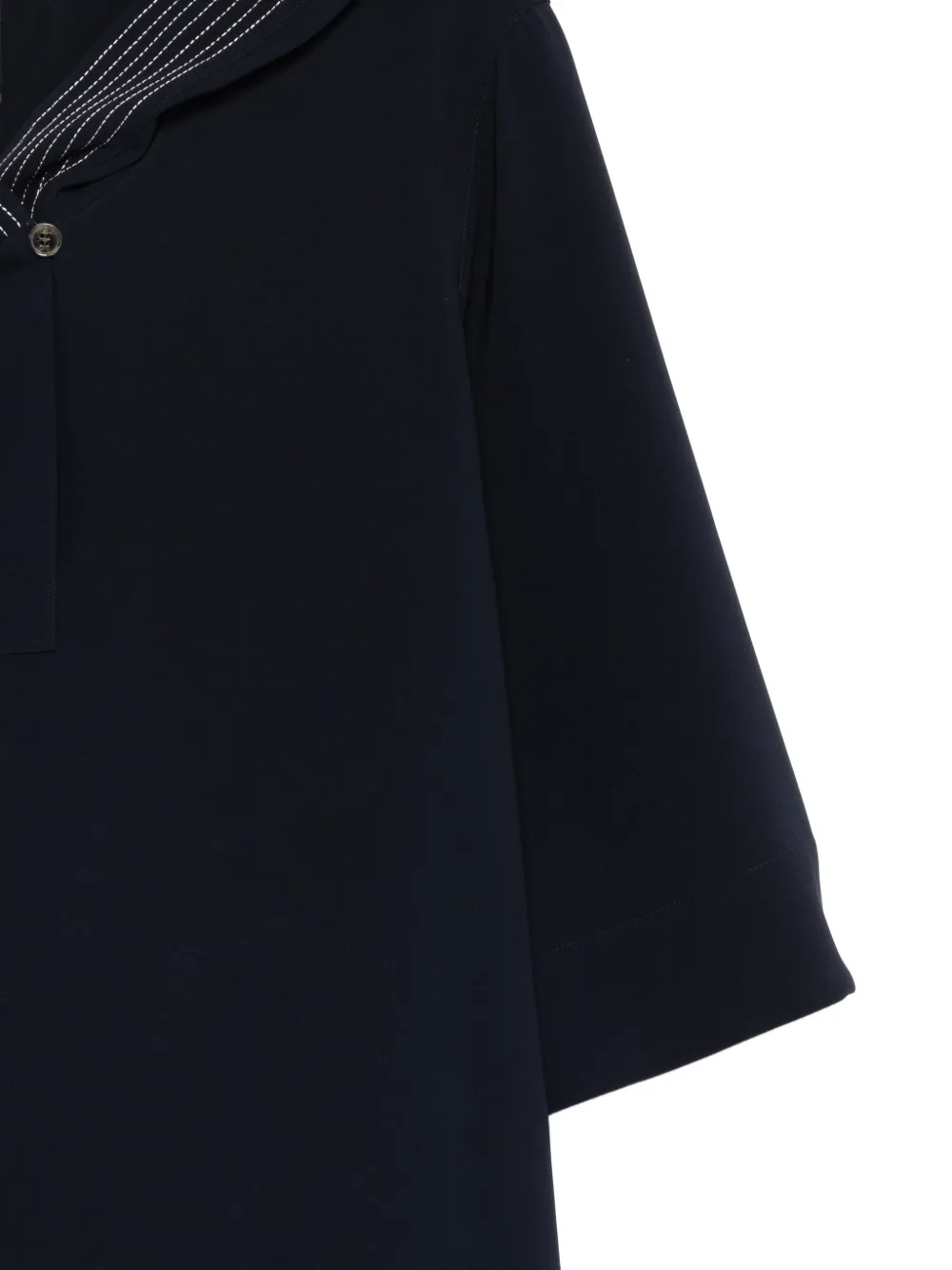 Marina Rinaldi Striped Hooded Blouse - Blue 