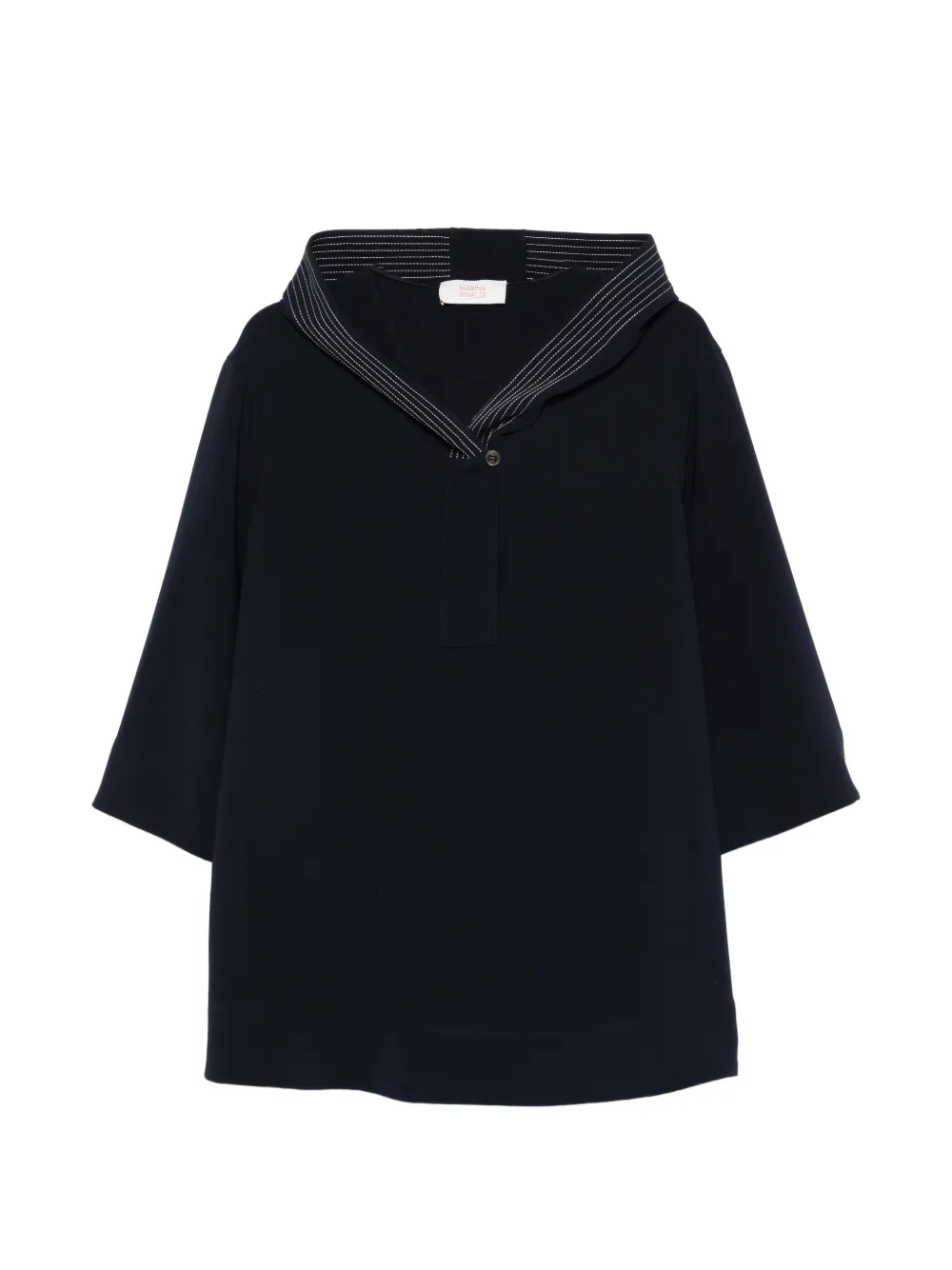 Marina Rinaldi striped hooded blouse - Blu