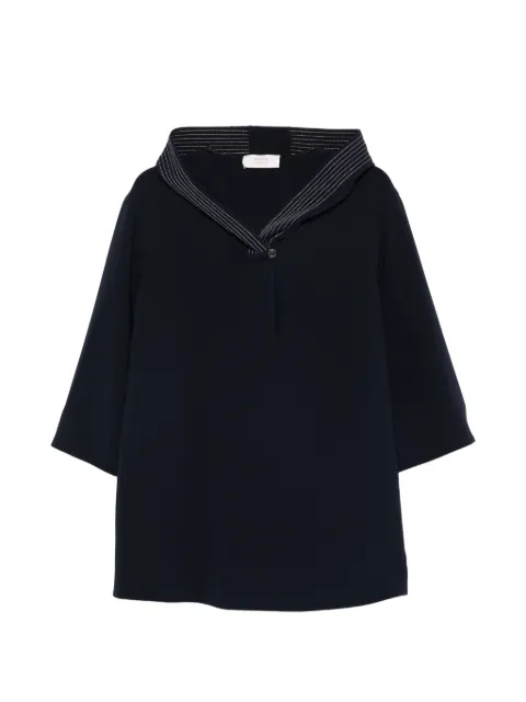 Marina Rinaldi blusa con capucha y motivo de rayas