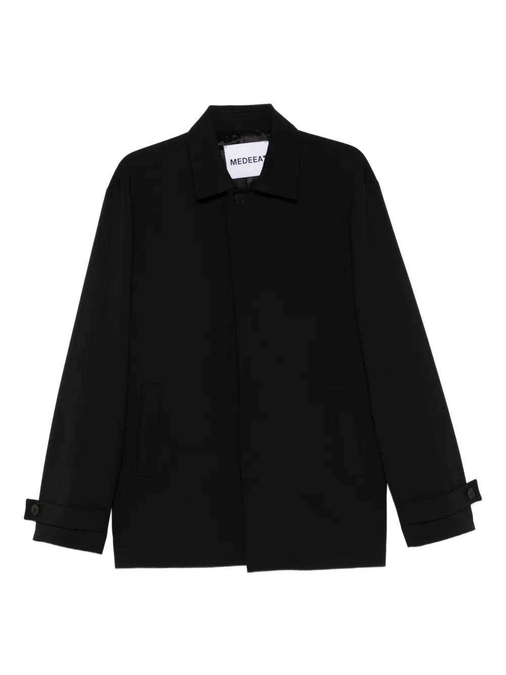 MEDEEA straight button short coat | Black | Image 1
