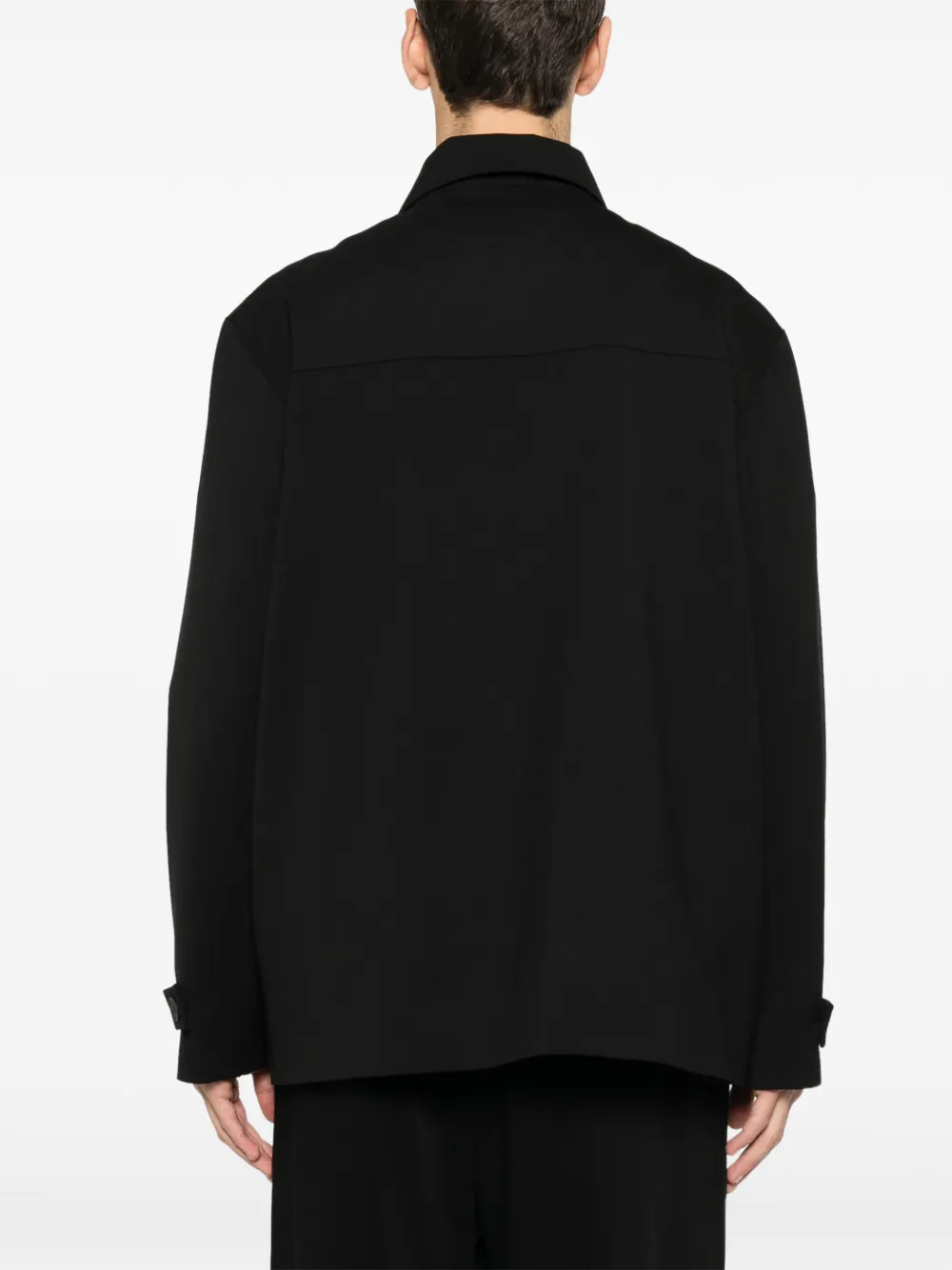 Medeea Straight Button Short Coat In Black