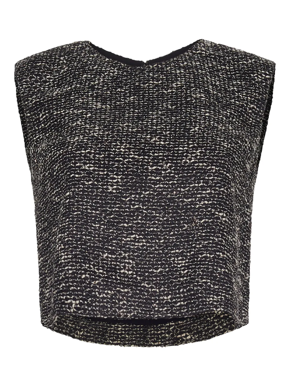 Adam Lippes Mercer Tweed Top In Black