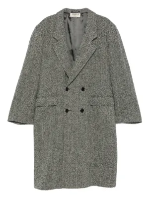Sunflower Herringbone double-breasted Coat | Green | FARFETCH