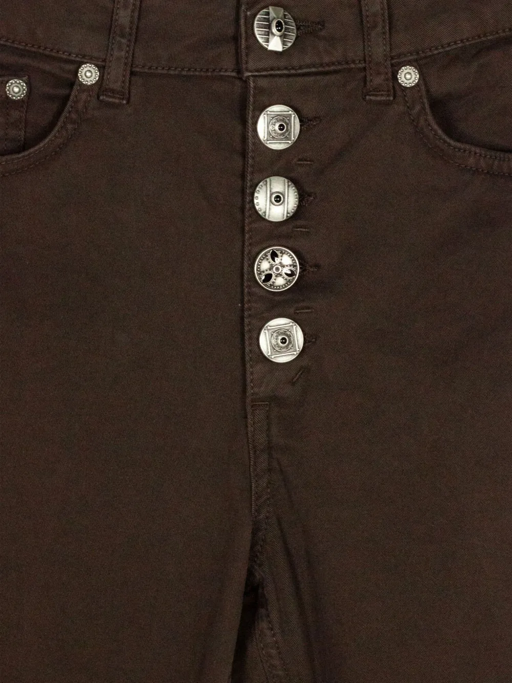 DONDUP Koons jeans met metalen knopen Bruin