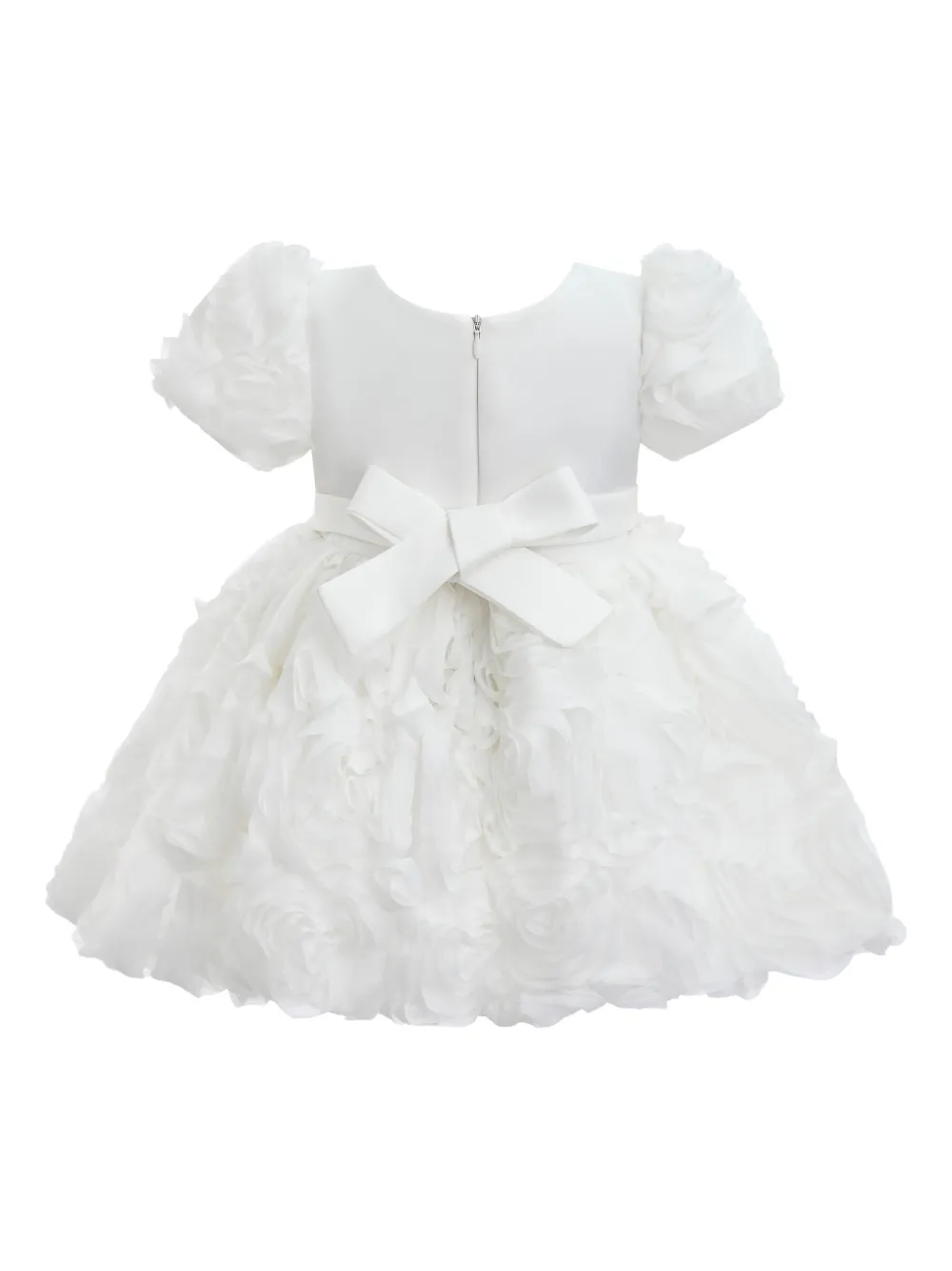 Tulleen rosette-embellished party dress - Wit