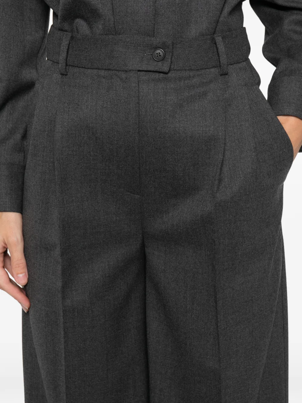 MEDEEA Pantalon met geplooide voorkant Grijs