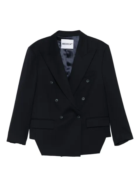 MEDEEA blazer Trapezoid con doble botonadura