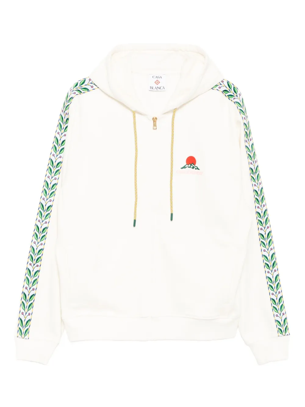 Casablanca Laurel tape pocket zip hoodie jacket - Bianco