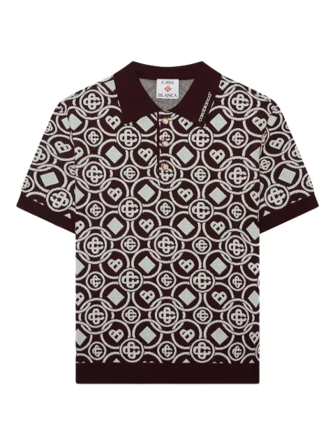 Casablanca monogram pattern polo shirt
