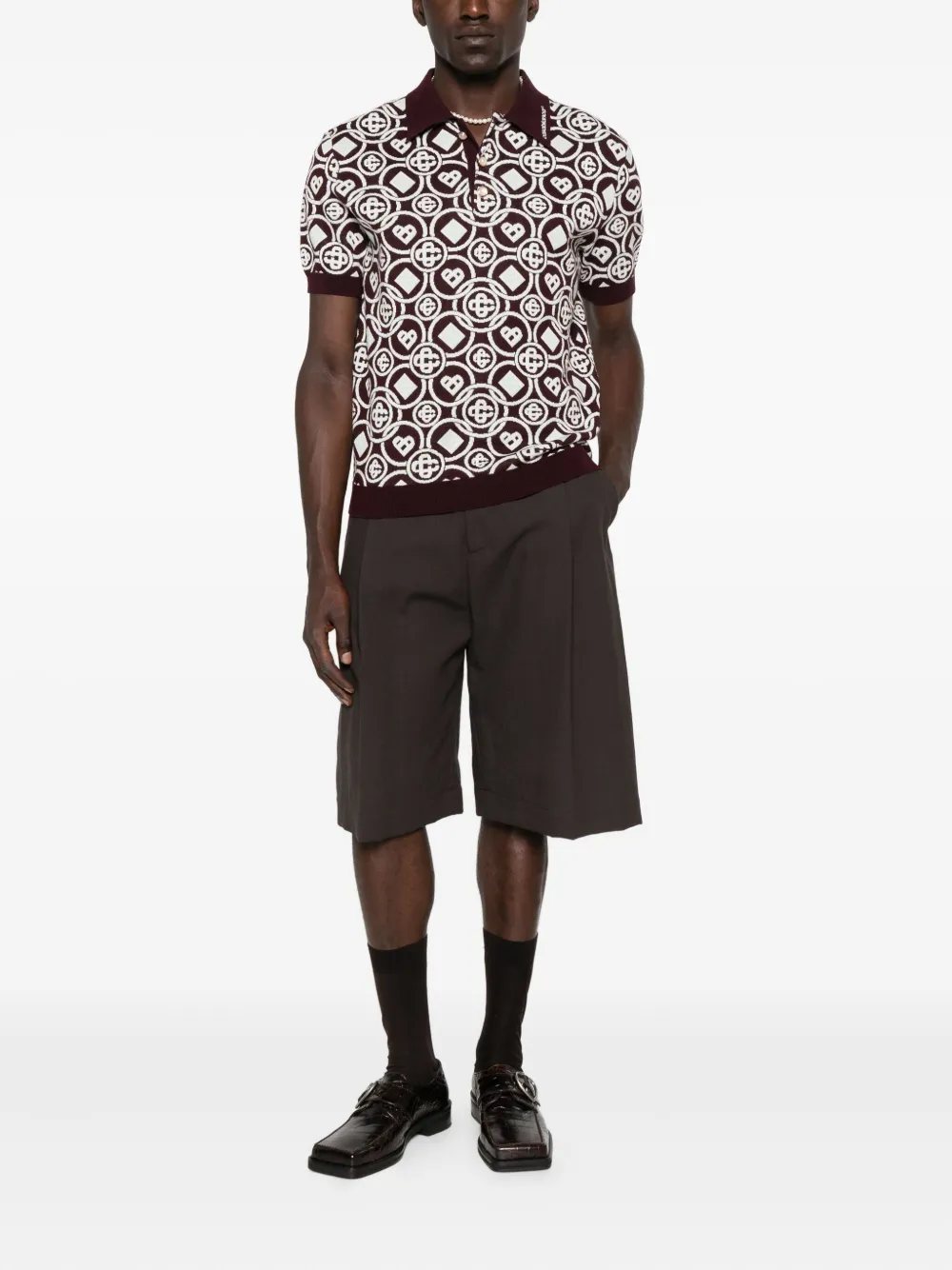 Casablanca monogram pattern polo shirt - Paars