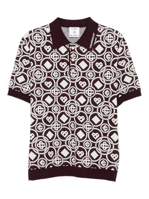 Casablanca monogram pattern polo shirt
