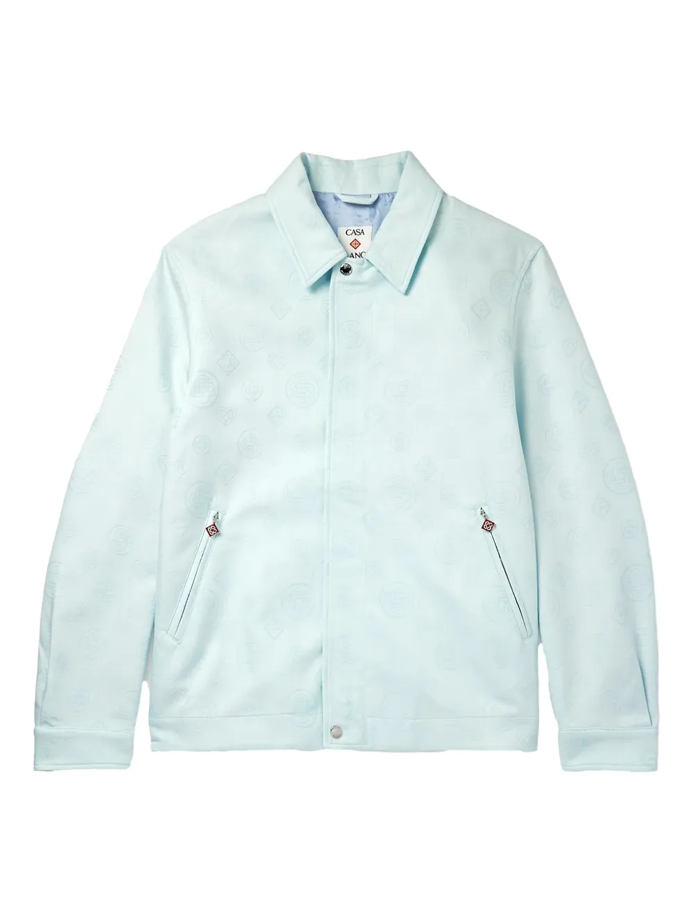 Casablanca collared blouson all-over motif jacket | Blue | Image 1