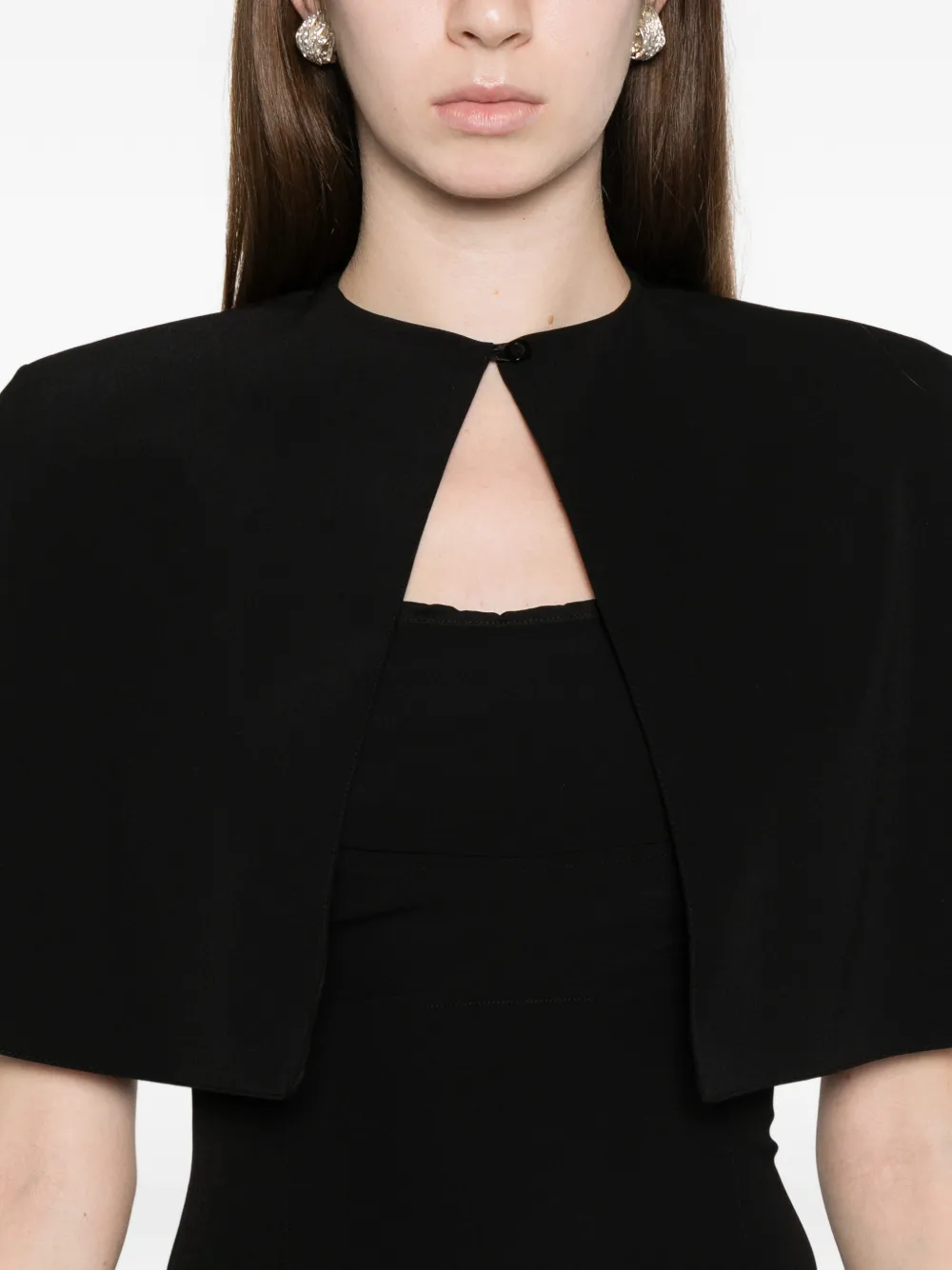 Axel 113 Margot Cape Midi Dress In Black