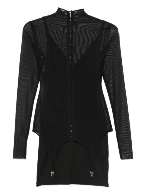 AXEL 113 Backstage mesh long-sleeve mini dress