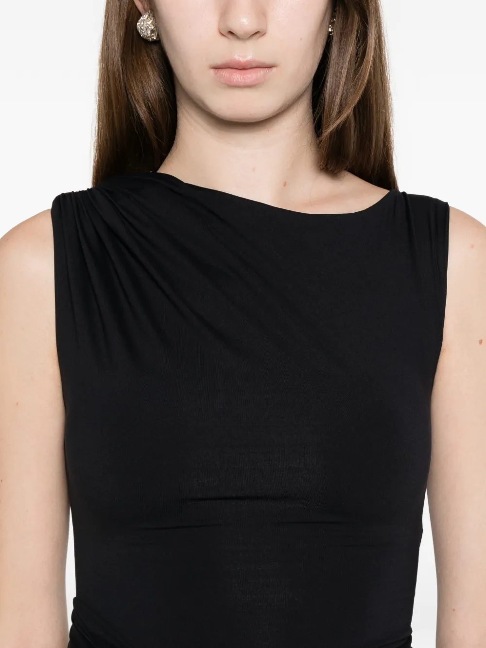 Axel 113 Tina Draped Tie Top In Black
