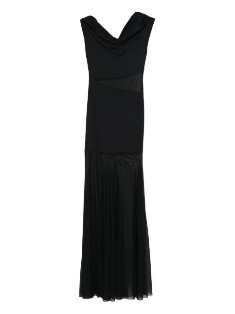 AXEL 113 Noire mesh panel maxi dress
