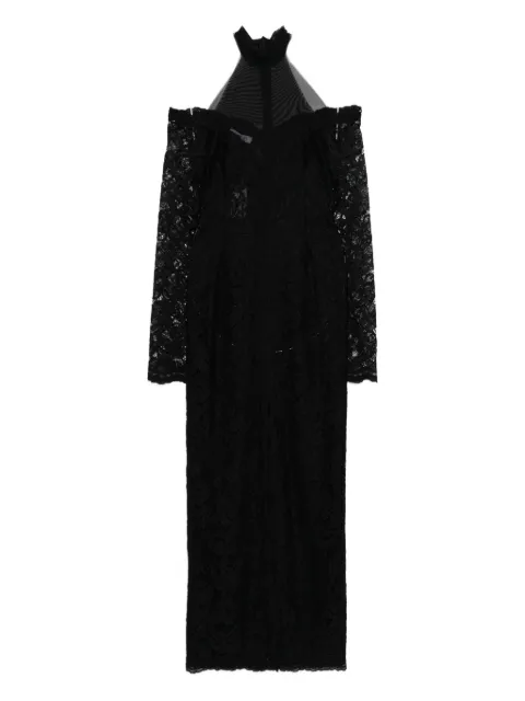 AXEL 113 Raven lace long-sleeve maxi dress