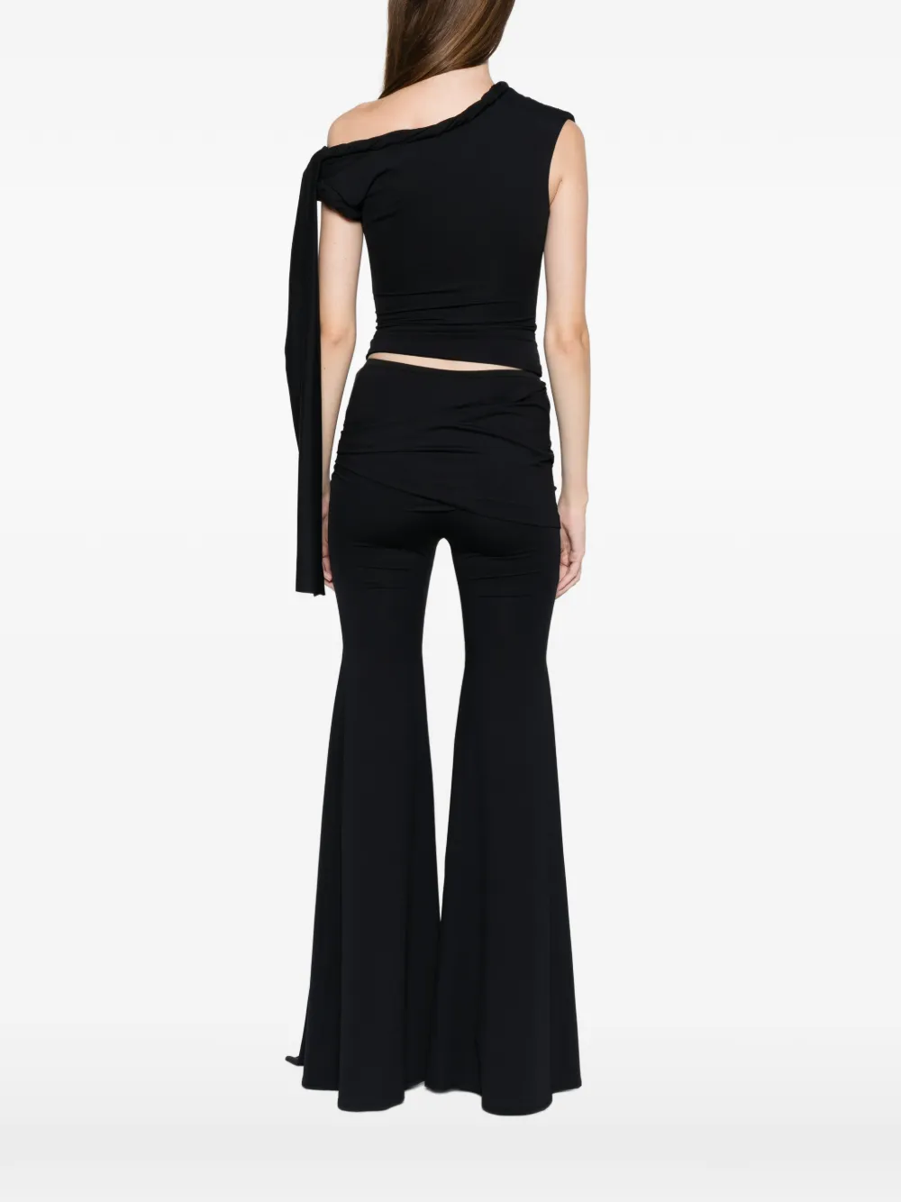 AXEL 113 Tiana asymmetrische tanktop met gedraaid detail Zwart